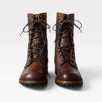Philippa | Black Brown Leather Lace-Up Chelsea Combat Boots