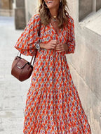 Valentina | Floral Puff Sleeve Maxi Dress For Summer Occasions
