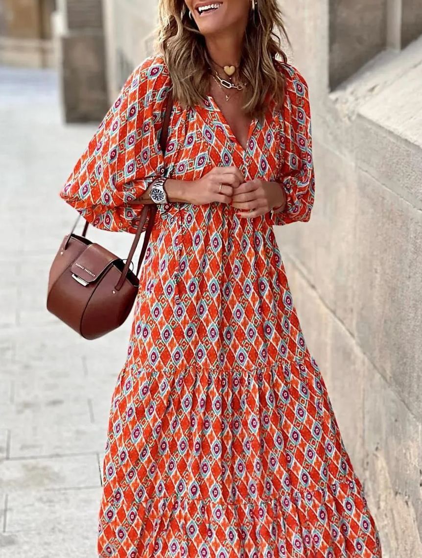 Valentina | Floral Puff Sleeve Maxi Dress For Summer Occasions