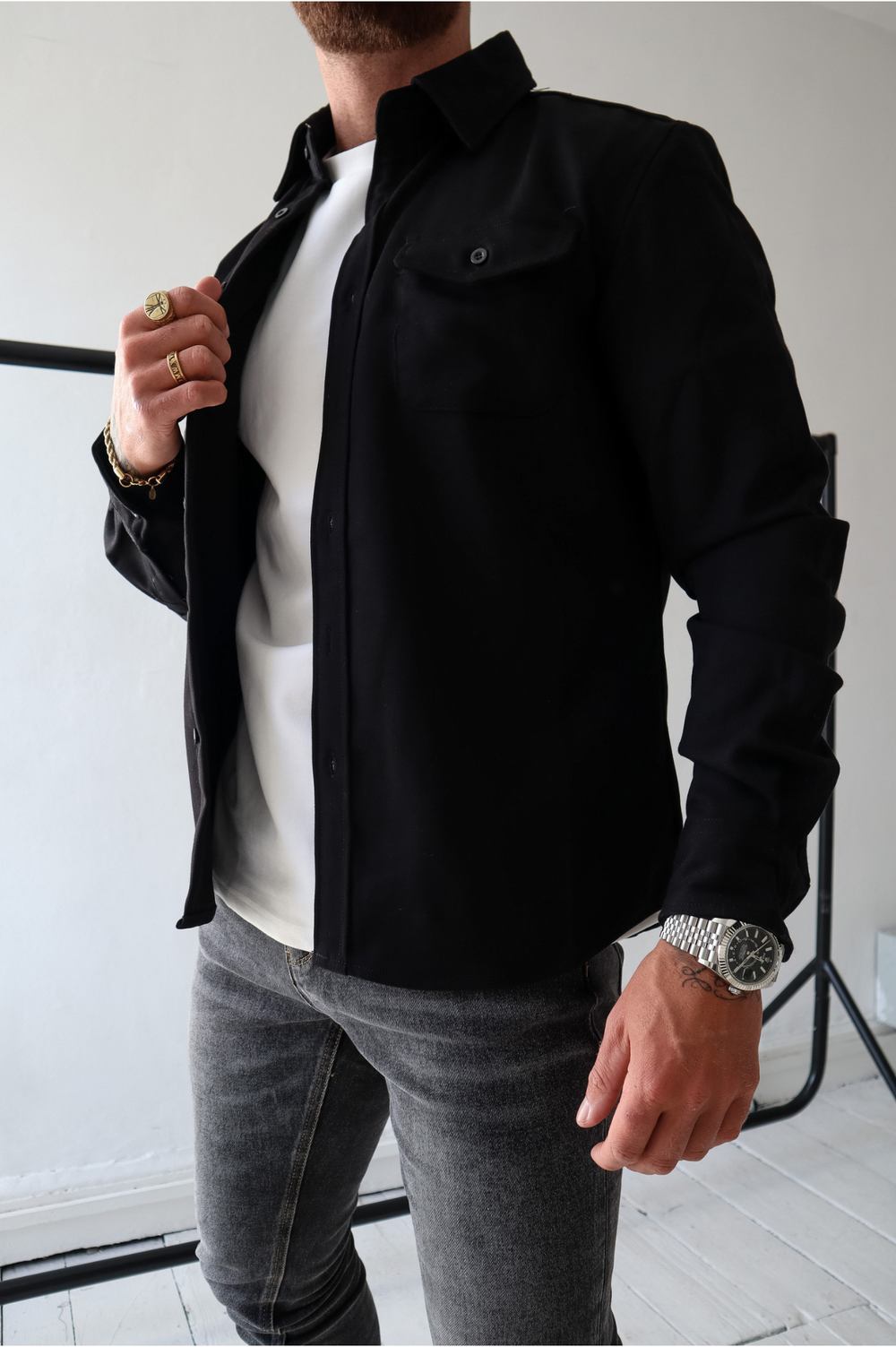 Tatiana | Button Up Overshirt Jacket with Chest Pockets