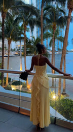 Tamsin | Ruffle Spaghetti Straps Occasion Maxi Dress