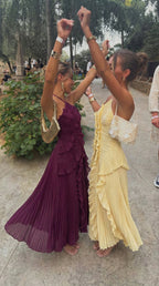 Tamsin | Ruffle Spaghetti Straps Occasion Maxi Dress