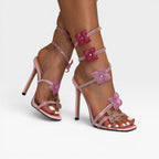 Floriane | Rene Caovilla Heels Ankle Wrap Crystal Party Sandals