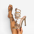 Floriane | Rene Caovilla Heels Ankle Wrap Crystal Party Sandals