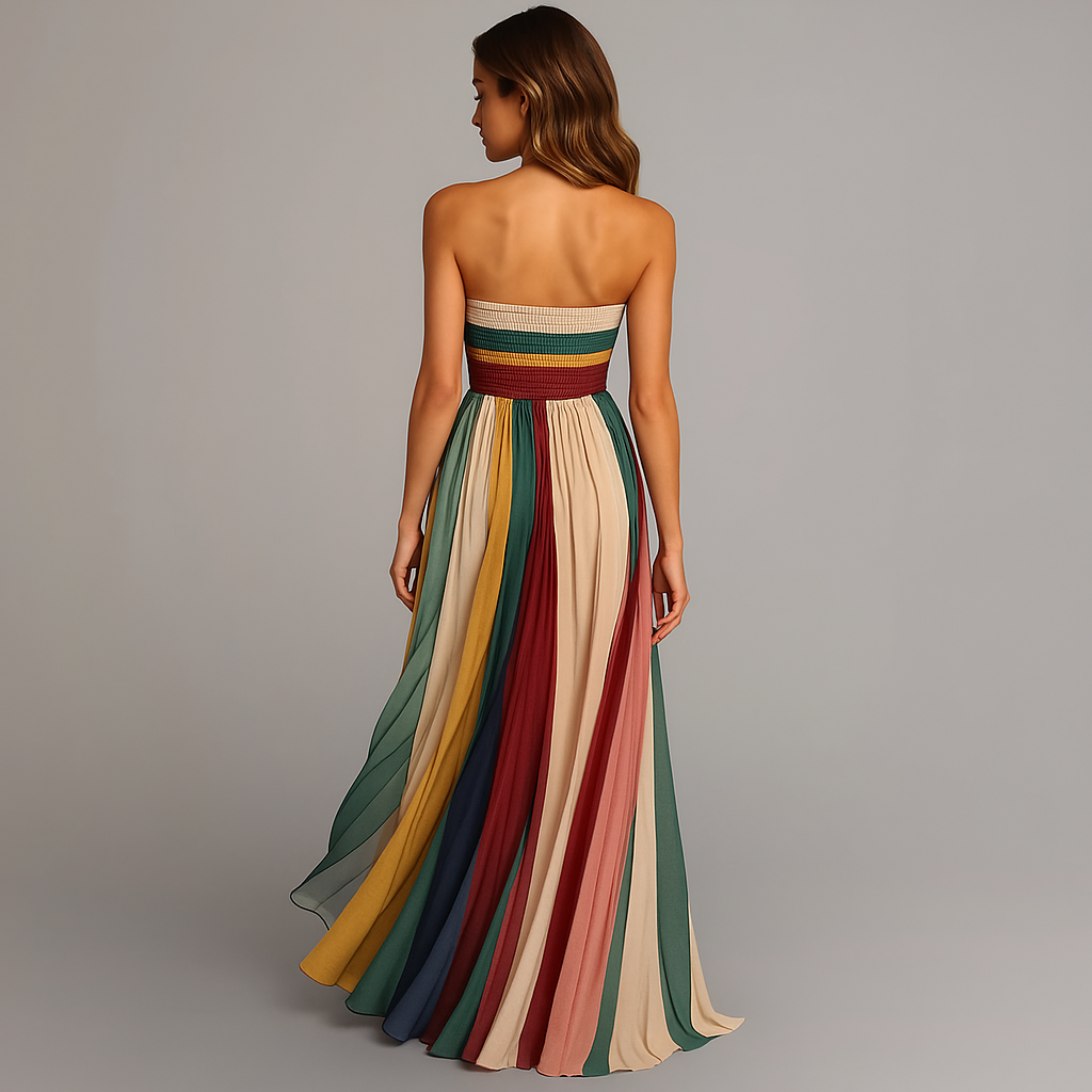 Philippa | Women Strapless Pleated Maxi Summer Garden Party Dress