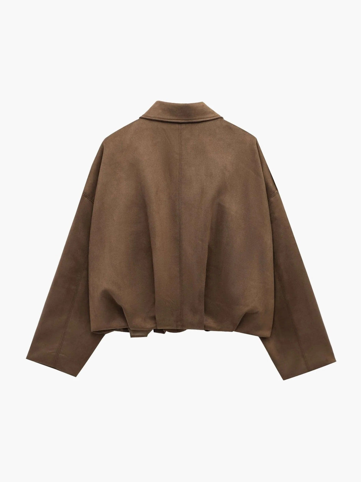 Fleur | Faux Suede Faux Fur Bomber Jacket Leather Trim