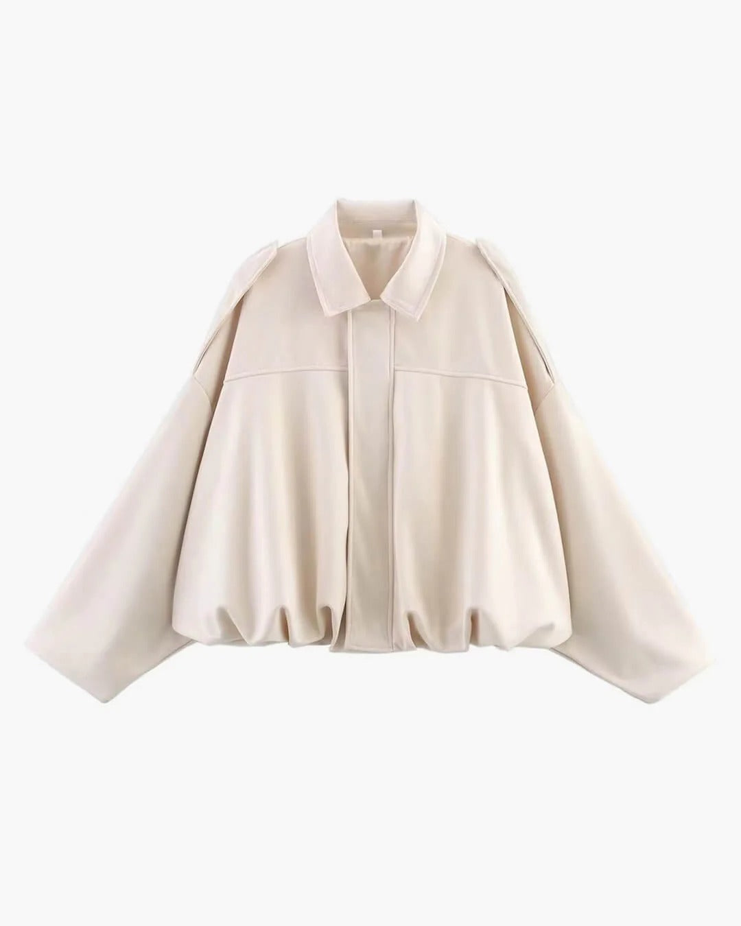Fleur | Faux Suede Faux Fur Bomber Jacket Leather Trim — White