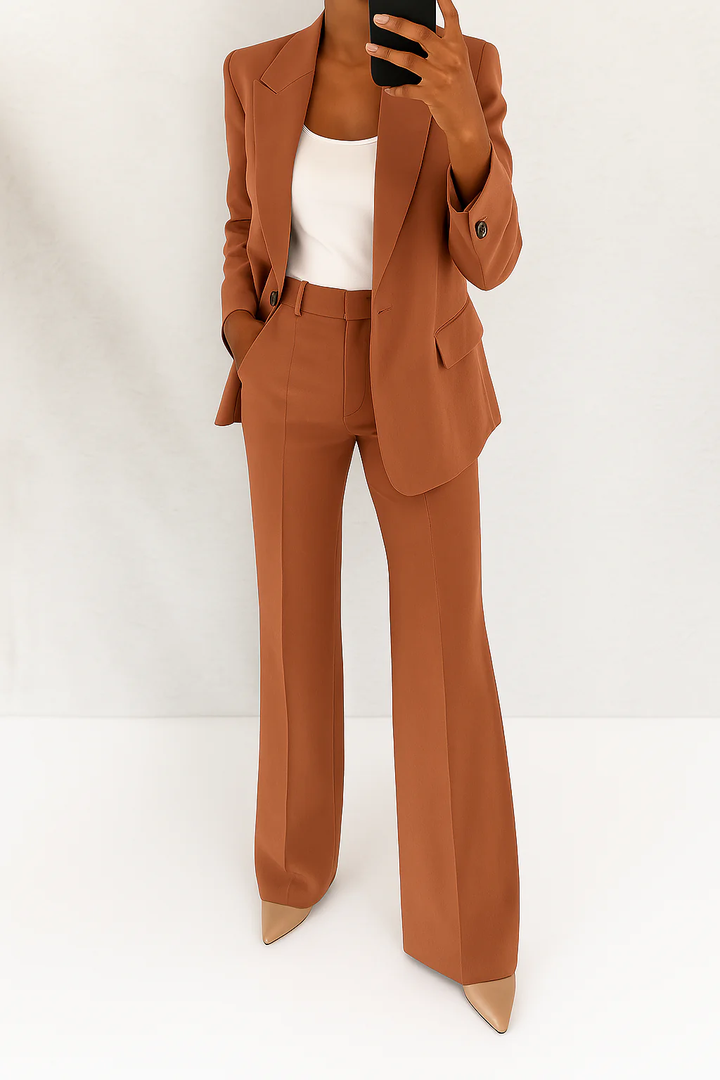 Sabine | Black Velvet Leather Trim Winter Blazer