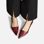 Ninon | Silver Low Heel Pumps – Pointed Toe Kitten Heels