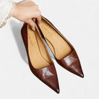 Ninon | Silver Low Heel Pumps – Pointed Toe Kitten Heels