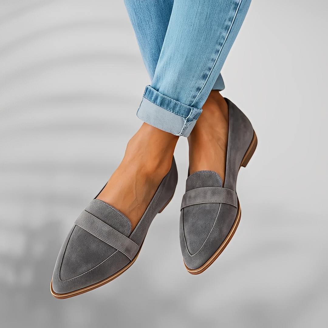 Amandine | Supportive Leather Pointed Toe Everyday Flats