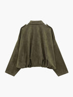 Fleur | Faux Suede Faux Fur Bomber Jacket Leather Trim
