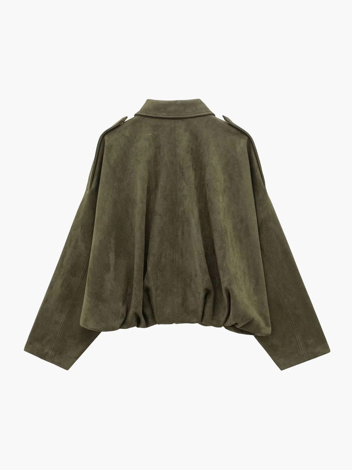 Fleur | Faux Suede Faux Fur Bomber Jacket Leather Trim