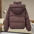 Henriette | Black Hooded Puffer Jacket Coat with Fur Hood