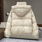 Henriette | Black Hooded Puffer Jacket Coat with Fur Hood