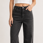 Coralie | Black Stretchy High Waist Wide Leg Pants