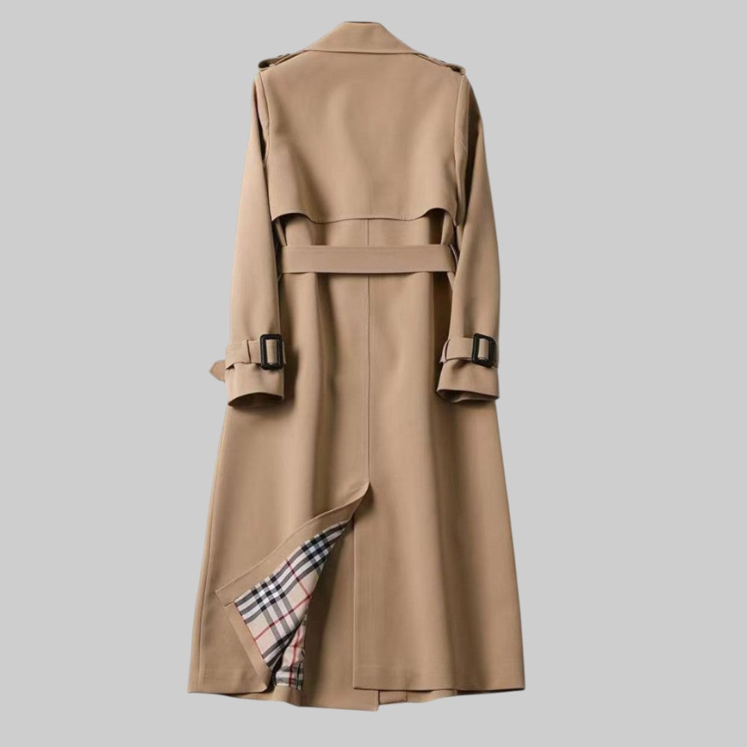 Elodie | Women Double Breasted Belted Long Trench Coat