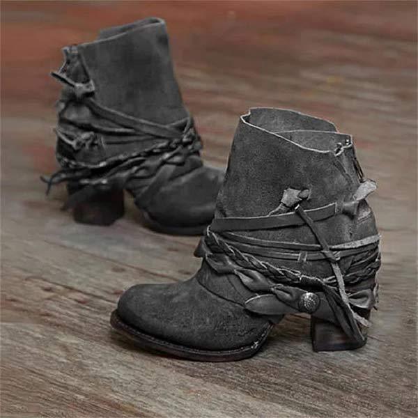 Wilhelmina | Women's Heeled Ankle Boots With Wrap Strap Detail