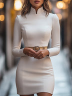 Georgiana | Belted High-Neck Garden Party Dress