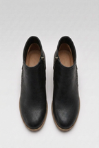 Henriette | Black Brown Leather Block Heel Ankle Boots