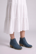 Henriette | Black Brown Leather Block Heel Ankle Boots