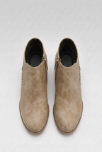 Henriette | Black Brown Leather Block Heel Ankle Boots