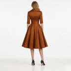 Evangeline | Women V-Shape Satin Coat Dress Evening Occasion
