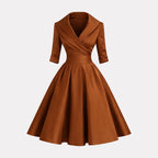 Evangeline | Women V-Shape Satin Coat Dress Evening Occasion