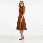 Evangeline | Women V-Shape Satin Coat Dress Evening Occasion