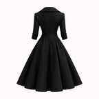 Evangeline | Women V-Shape Satin Coat Dress Evening Occasion