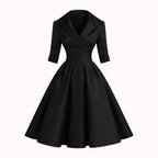 Evangeline | Women V-Shape Satin Coat Dress Evening Occasion