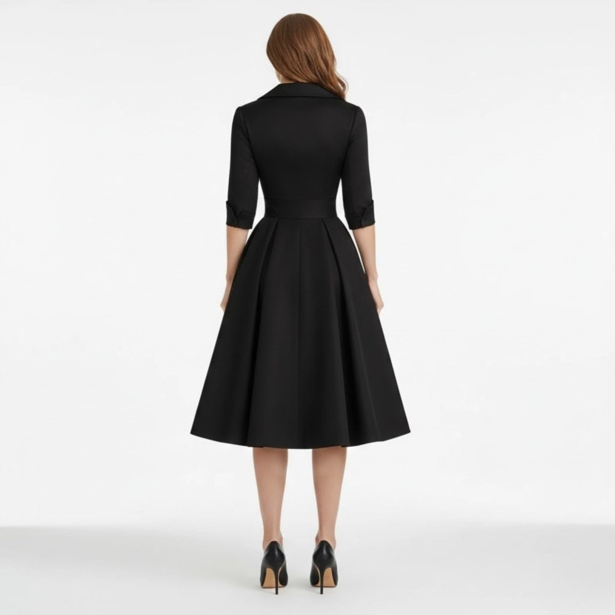 Evangeline | Women V-Shape Satin Coat Dress Evening Occasion