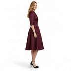 Evangeline | Women V-Shape Satin Coat Dress Evening Occasion