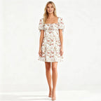 Esmee | Floral Square Neck Babydoll Mini Dress