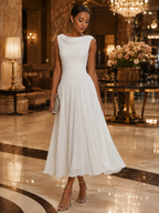 Cordelia | Sleeveless Pleated Midi Dress For Weddings & Events