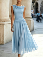Cordelia | Sleeveless Pleated Midi Dress For Weddings & Events