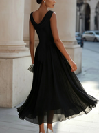 Cordelia | Sleeveless Pleated Midi Dress For Weddings & Events
