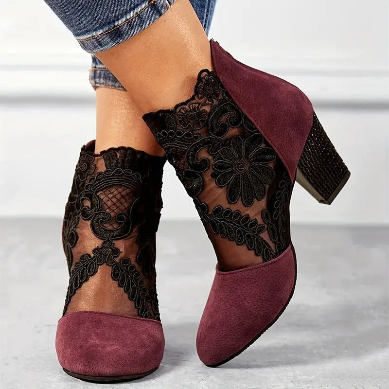 Rosaline | Heeled Ankle Boots With Lace Detail For Every Day