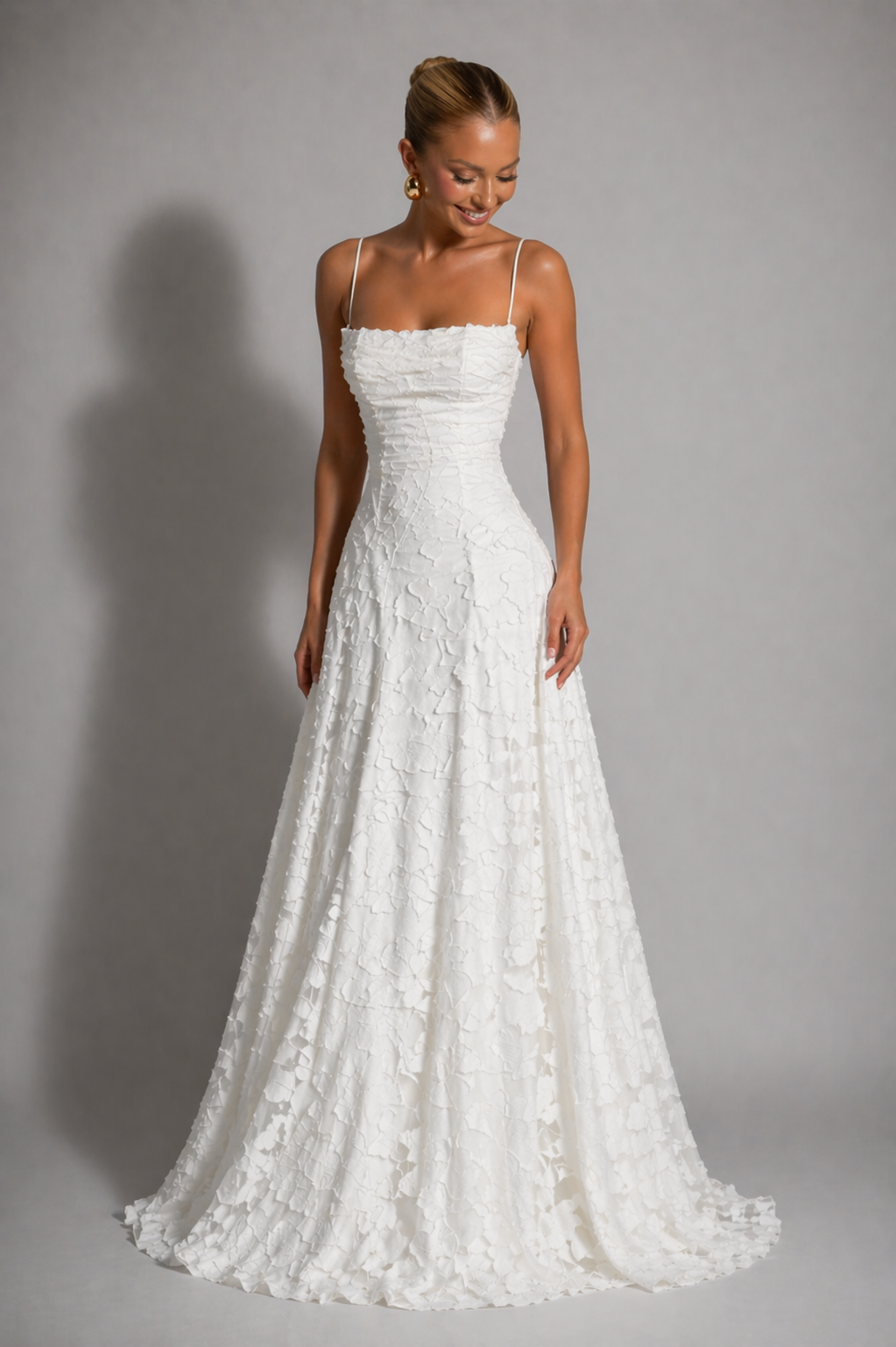 Edith | Lace Strappy Wedding Gowns Maxi Dress Evening Red White