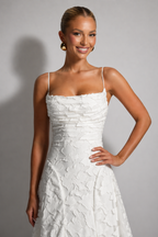 Edith | Lace Strappy Wedding Gowns Maxi Dress Evening Red White