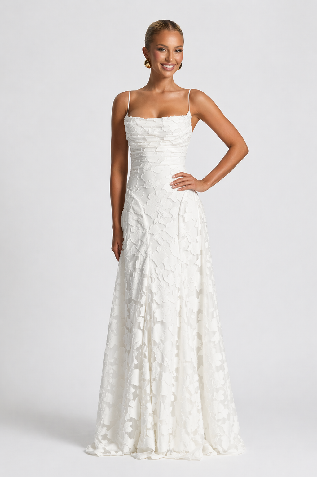 Edith | Lace Strappy Wedding Gowns Maxi Dress Evening Red White