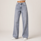 Coralie | Black Stretchy High Waist Wide Leg Pants
