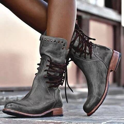 Manon | Women's Studded Ankle Boots Lace-Up Casual Everyday