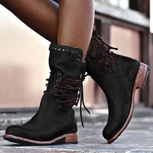 Manon | Women's Studded Ankle Boots Lace-Up Casual Everyday