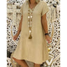 Oriane | Linen V-Neck House Dress Evening Mini