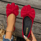 Genevieve | Women's Bow Detail Flat Shoes for Every Day