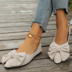 Genevieve | Women's Bow Detail Flat Shoes for Every Day