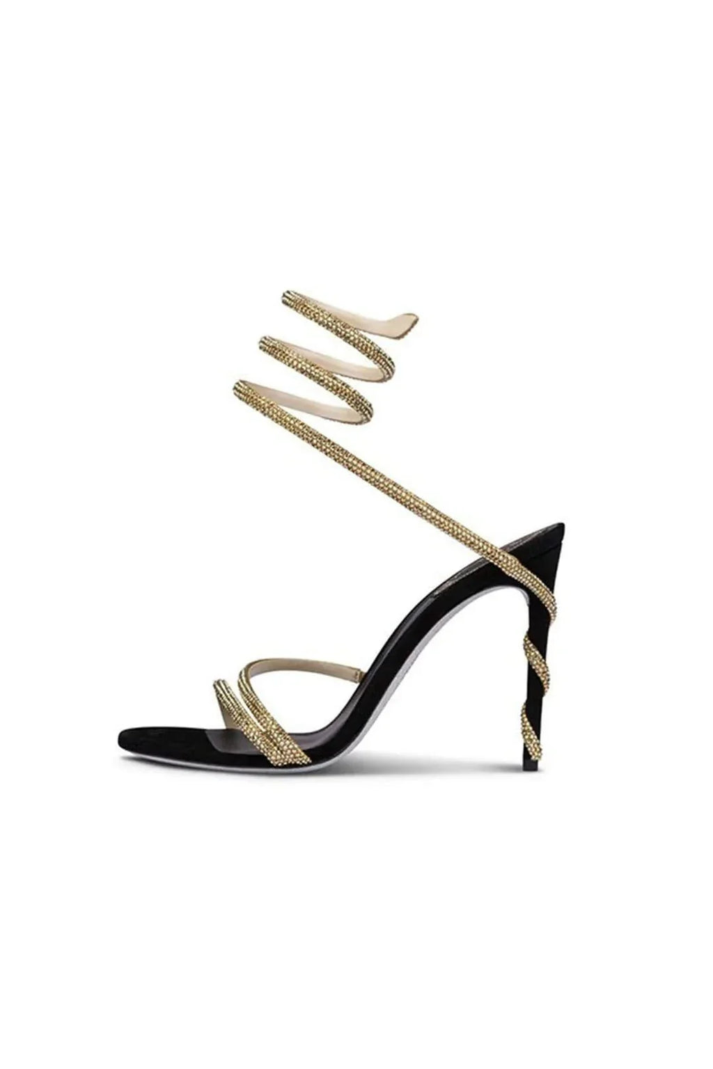 Celestine | Rene Caovilla Crystal Stiletto Heels Spiral Dress