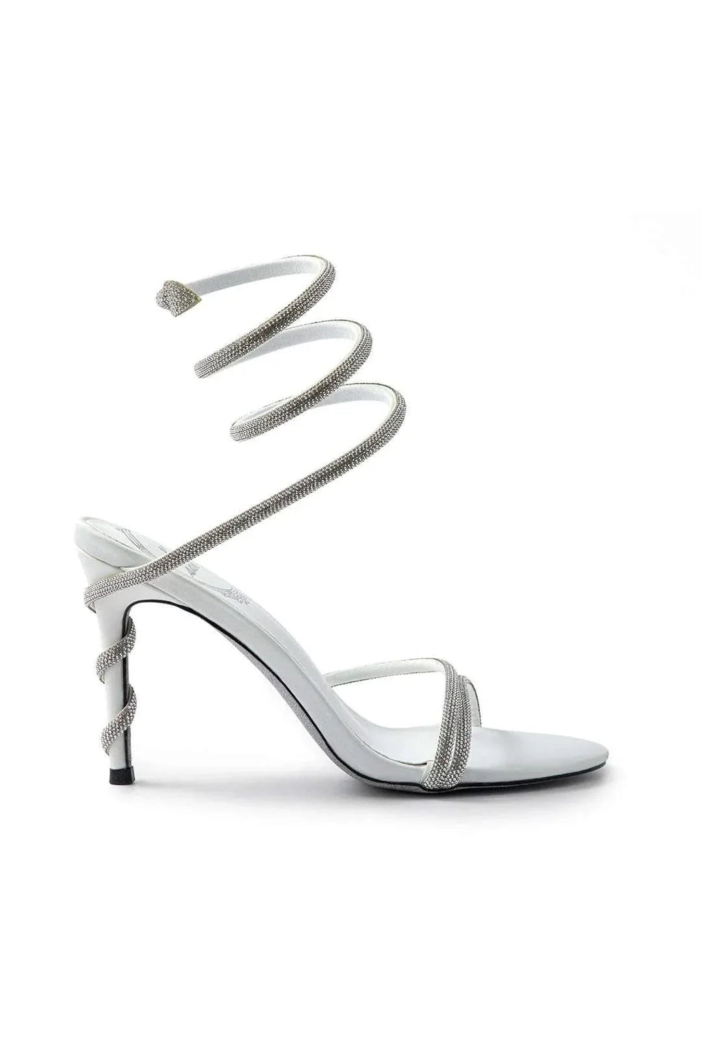 Celestine | Rene Caovilla Crystal Stiletto Heels Spiral Dress