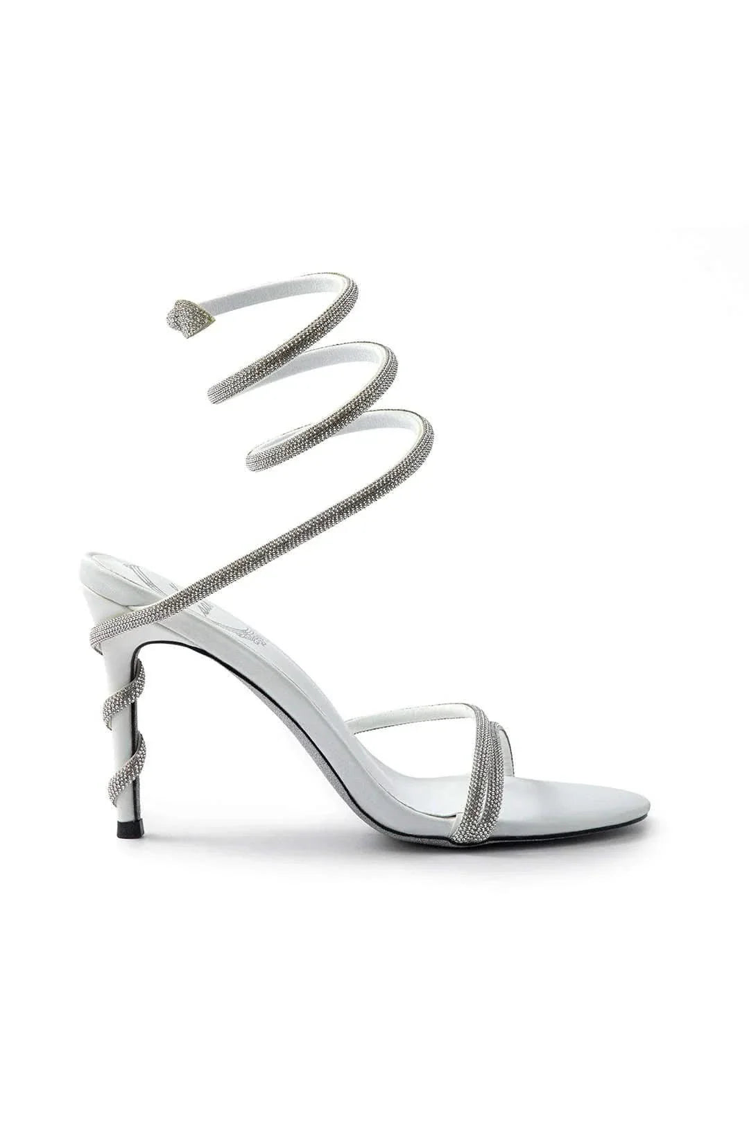 Celestine | Rene Caovilla Crystal Stiletto Heels Spiral Dress